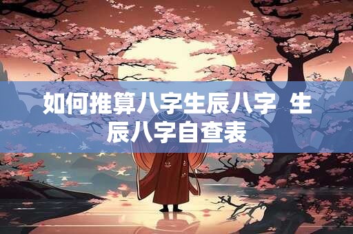 如何推算八字生辰八字  生辰八字自查表
