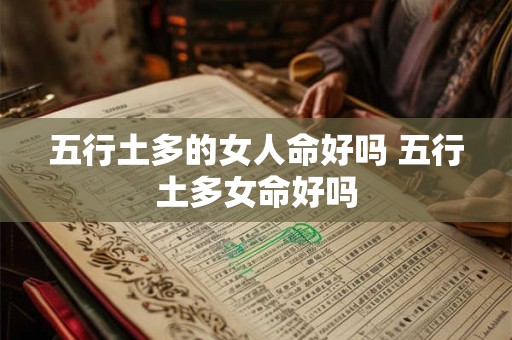 五行土多的女人命好吗 五行土多女命好吗