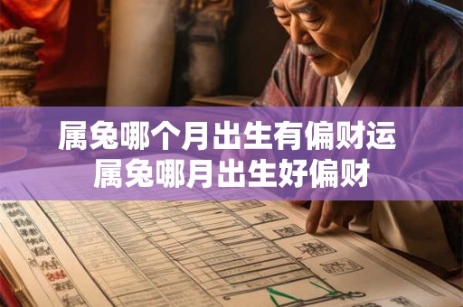 属兔哪个月出生有偏财运 属兔哪月出生好偏财