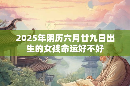 2025年阴历六月廿九日出生的女孩命运好不好