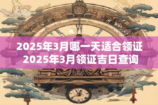 2025年3月哪一天适合领证 2025年3月领证吉日查询