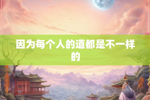 因为每个人的道都是不一样的