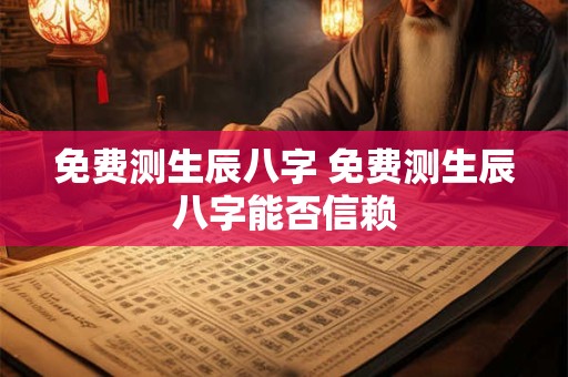 免费测生辰八字 免费测生辰八字能否信赖