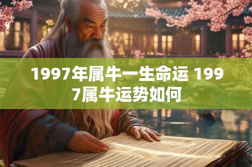 1997年属牛一生命运 1997属牛运势如何