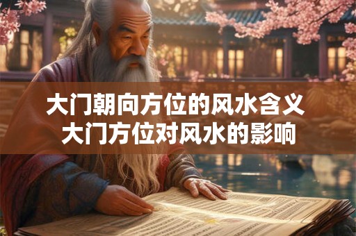 大门朝向方位的风水含义 大门方位对风水的影响