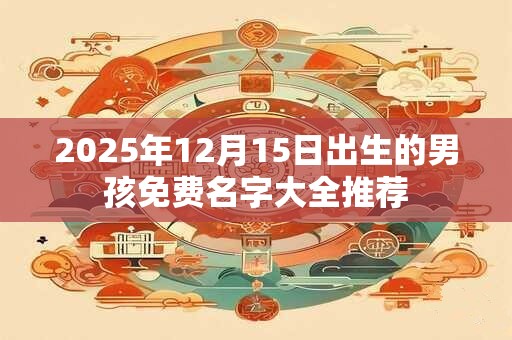2025年12月15日出生的男孩免费名字大全推荐
