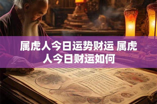 属虎人今日运势财运 属虎人今日财运如何