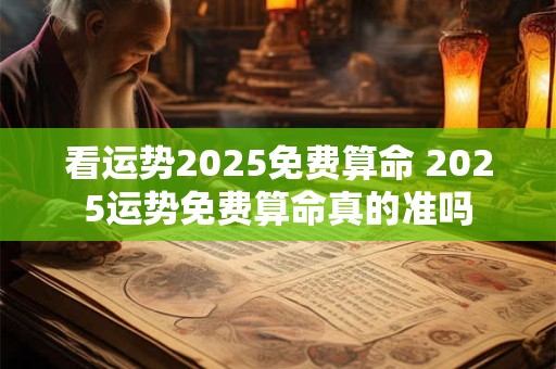 看运势2025免费算命 2025运势免费算命真的准吗