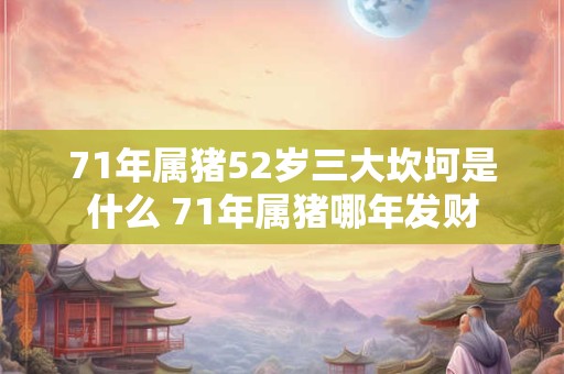 71年属猪52岁三大坎坷是什么 71年属猪哪年发财