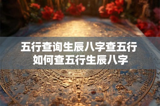 五行查询生辰八字查五行 如何查五行生辰八字