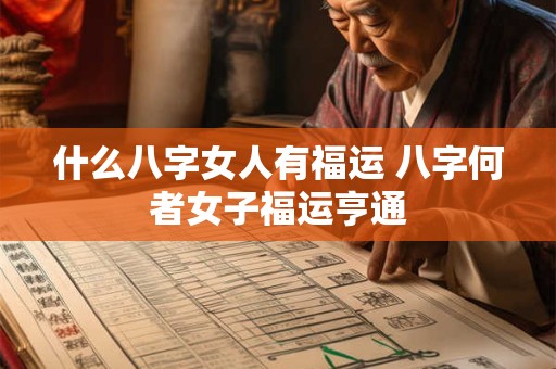 什么八字女人有福运 八字何者女子福运亨通