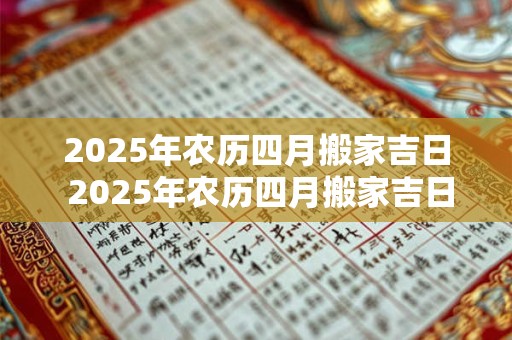 2025年农历四月搬家吉日 2025年农历四月搬家吉日是哪一天