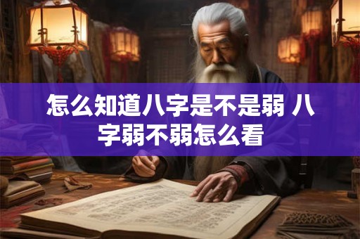怎么知道八字是不是弱 八字弱不弱怎么看