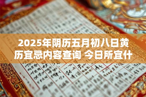 2025年阴历五月初八日黄历宜忌内容查询 今日所宜什么