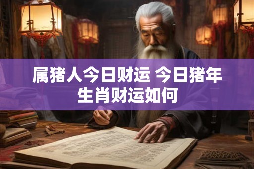 属猪人今日财运 今日猪年生肖财运如何