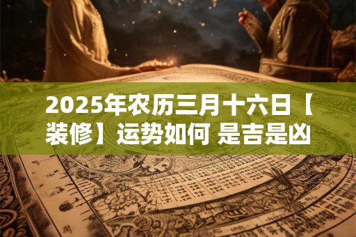 2025年农历三月十六日【装修】运势如何 是吉是凶