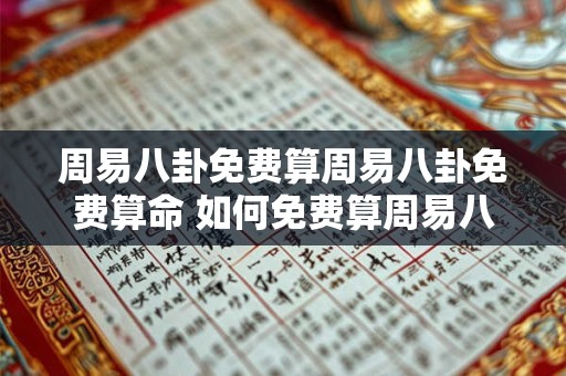 周易八卦免费算周易八卦免费算命 如何免费算周易八卦