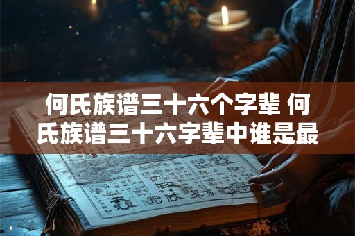 何氏族谱三十六个字辈 何氏族谱三十六字辈中谁是最早的祖先