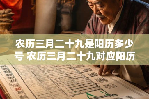 农历三月二十九是阳历多少号 农历三月二十九对应阳历几号
