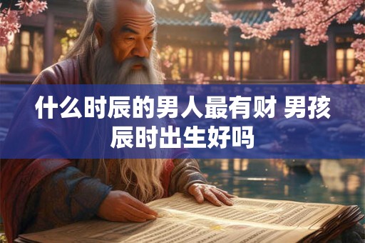 什么时辰的男人最有财 男孩辰时出生好吗
