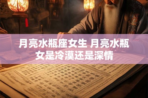 月亮水瓶座女生 月亮水瓶女是冷漠还是深情