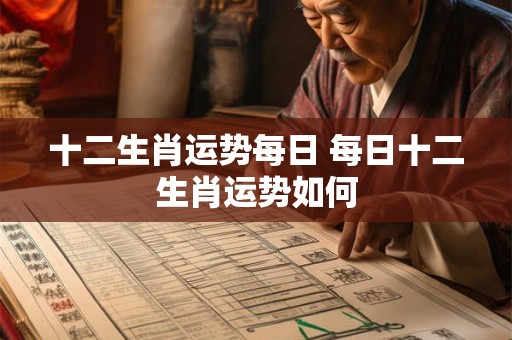 十二生肖运势每日 每日十二生肖运势如何
