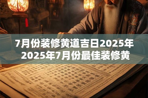 7月份装修黄道吉日2025年 2025年7月份最佳装修黄道吉日