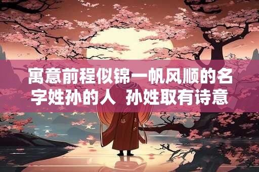 寓意前程似锦一帆风顺的名字姓孙的人  孙姓取有诗意的名字