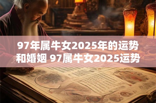 97年属牛女2025年的运势和婚姻 97属牛女2025运势婚姻如何