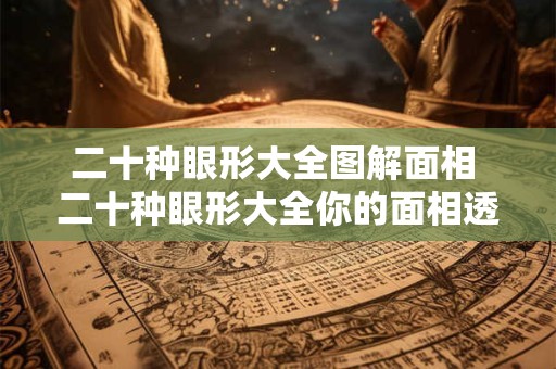 二十种眼形大全图解面相 二十种眼形大全你的面相透露了什么