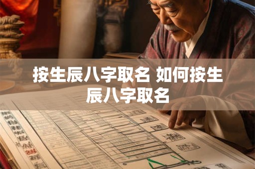 按生辰八字取名 如何按生辰八字取名