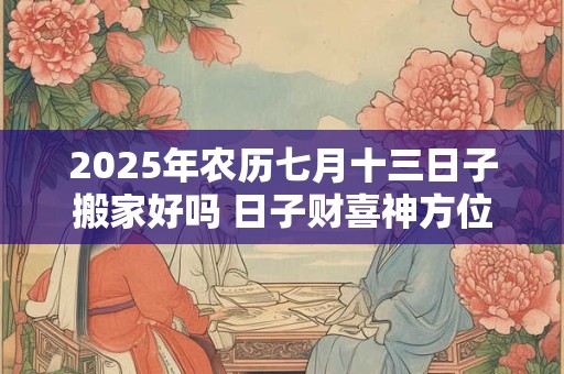 2025年农历七月十三日子搬家好吗 日子财喜神方位