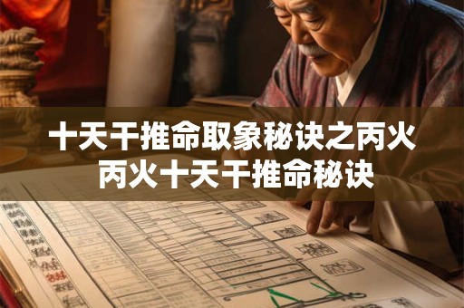 十天干推命取象秘诀之丙火 丙火十天干推命秘诀