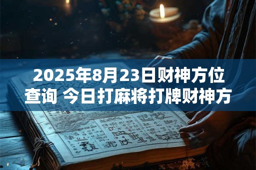 2025年8月23日财神方位查询 今日打麻将打牌财神方位