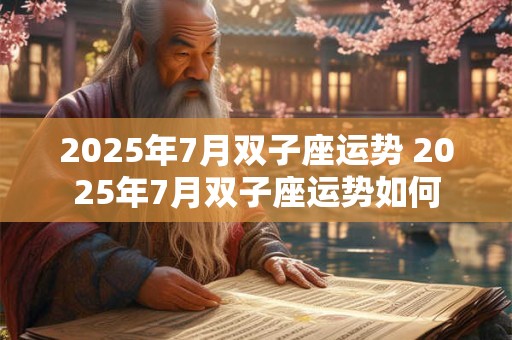 2025年7月双子座运势 2025年7月双子座运势如何