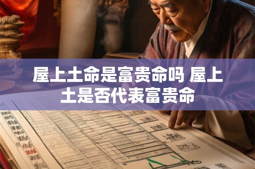 屋上土命是富贵命吗 屋上土是否代表富贵命