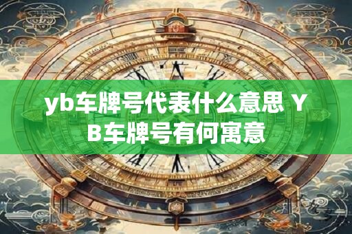 yb车牌号代表什么意思 YB车牌号有何寓意
