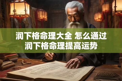 润下格命理大全 怎么通过润下格命理提高运势