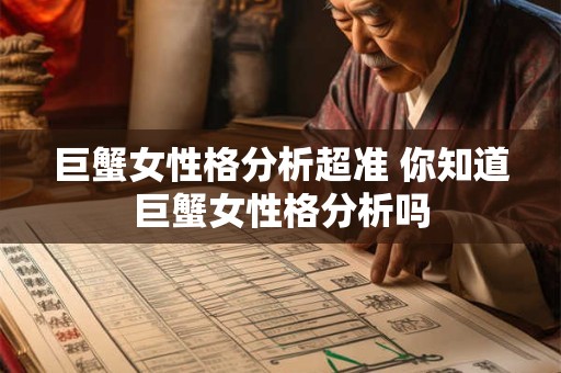 巨蟹女性格分析超准 你知道巨蟹女性格分析吗