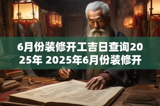 6月份装修开工吉日查询2025年 2025年6月份装修开工吉日