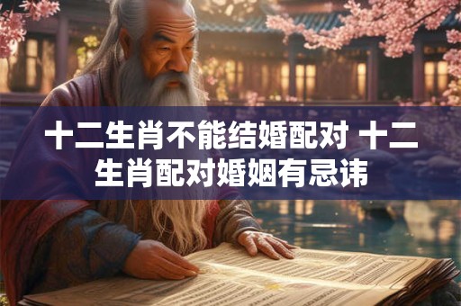 十二生肖不能结婚配对 十二生肖配对婚姻有忌讳