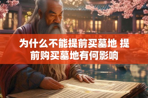 为什么不能提前买墓地 提前购买墓地有何影响