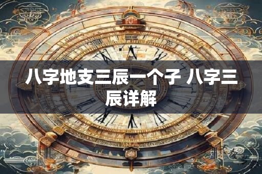 八字地支三辰一个子 八字三辰详解