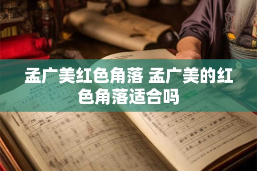 孟广美红色角落 孟广美的红色角落适合吗