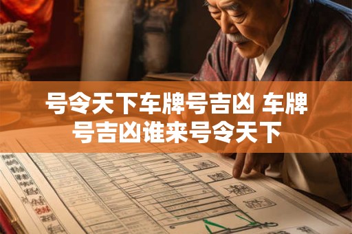 号令天下车牌号吉凶 车牌号吉凶谁来号令天下