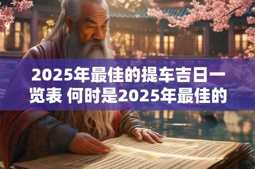 2025年最佳的提车吉日一览表 何时是2025年最佳的提车吉日