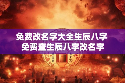 免费改名字大全生辰八字 免费查生辰八字改名字