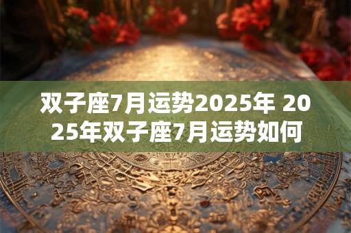 双子座7月运势2025年 2025年双子座7月运势如何