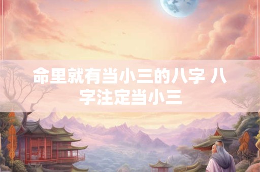 命里就有当小三的八字 八字注定当小三