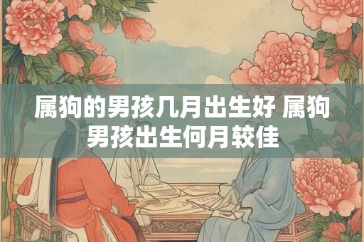 属狗的男孩几月出生好 属狗男孩出生何月较佳